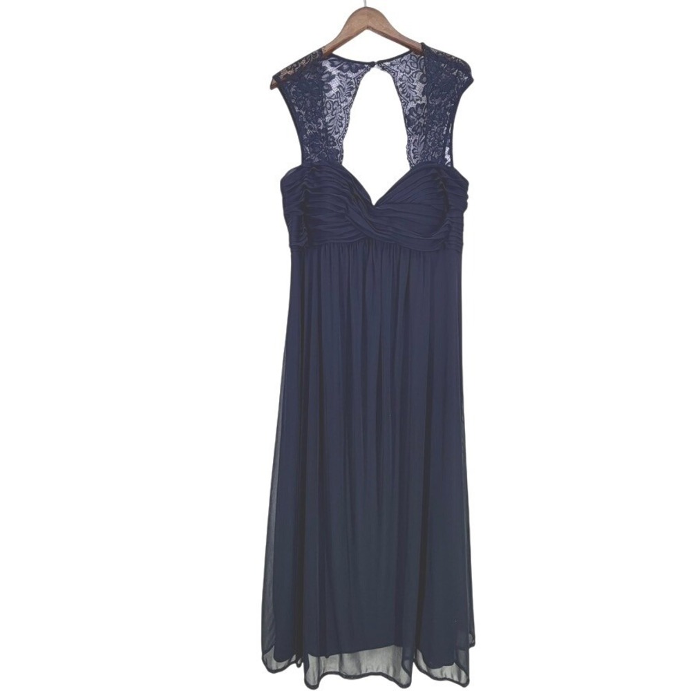 EVA USA Chiffon Cocktail Dress 3XL Navy Blue Formal Event Prom Bridesmaid